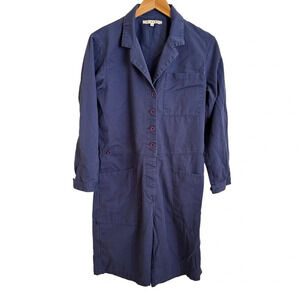 Xirena size Small Navy Blue Coveralls Shorts Jumpsuit Long Sleeve Grunge Work